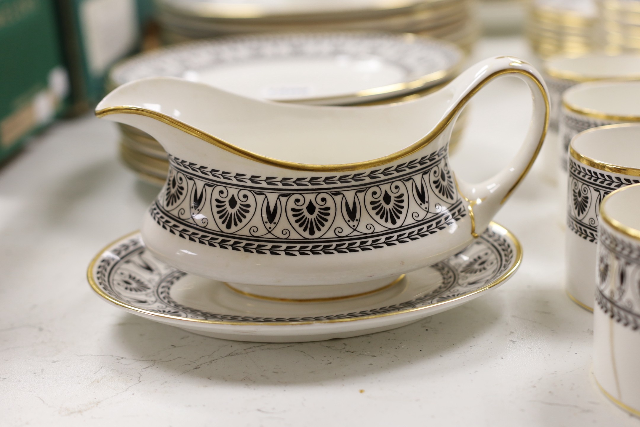 A Royal Staffordshire black Victoria dinner coffee service